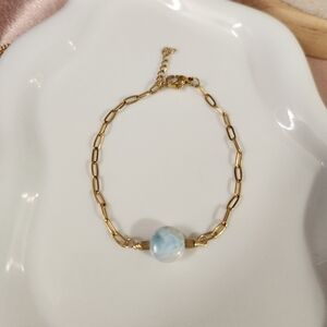 Handmade Dainty Larimar Bracelet